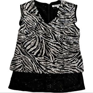 NWOT Walter Baker Akin Leopard Print Sequin Top